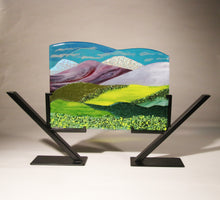 Load image into Gallery viewer, Dichroic Mountains  Fused Glass Panel