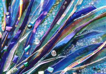 Load image into Gallery viewer, Blue Sea Grass Fused Glass Mounted Panel