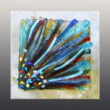 Load image into Gallery viewer, Colorful Rays Fused Glass Mounted Panel