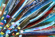 Load image into Gallery viewer, Colorful Rays Fused Glass Mounted Panel