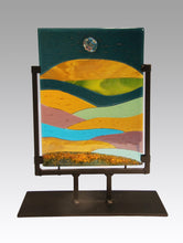 Load image into Gallery viewer, Abstract Landscape Fused Glass Panel
