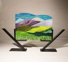 Load image into Gallery viewer, Dichroic Mountains  Fused Glass Panel
