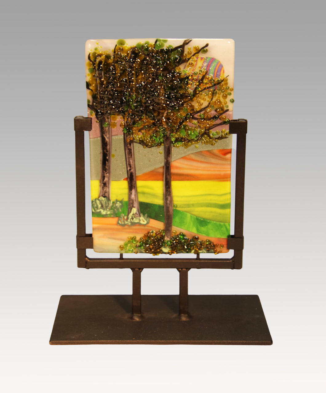 A Stroll in the Country Fused Glass Panel