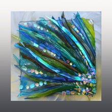 Load image into Gallery viewer, Floating Sea Grass Fused Glass Mounted  Panel

