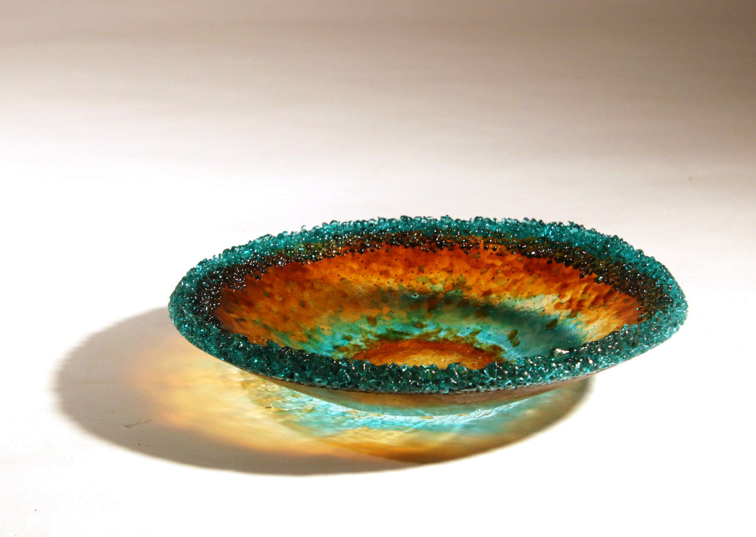 Fused Glass Amber Bowl