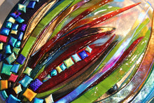 Load image into Gallery viewer, Bursting Rays Fused Glass Mounted Panel
