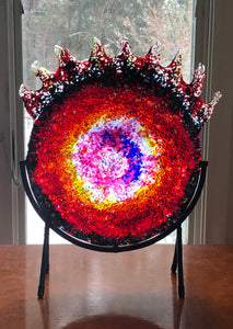 Giant Rosette Nebula Fused Glass Sculpture