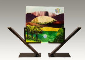 Lovely Countryside Fused Glass Panel