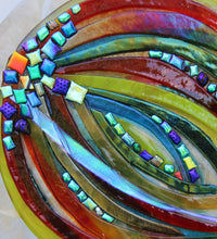 Load image into Gallery viewer, Abstract Rays Fused Glass Mounted Panel
