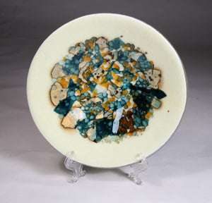 Reactive Silver Fused Glass Bowl