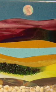 Along a Rocky Road Fused Glass Panel