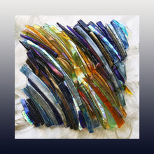 Load image into Gallery viewer, Slanting Rays Fused Glass Mounted Panel
