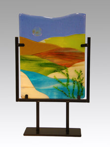 Spring Day in the Country Fused Glass Panel.