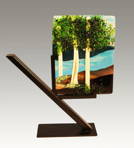 Along the River Fused Glass Panel